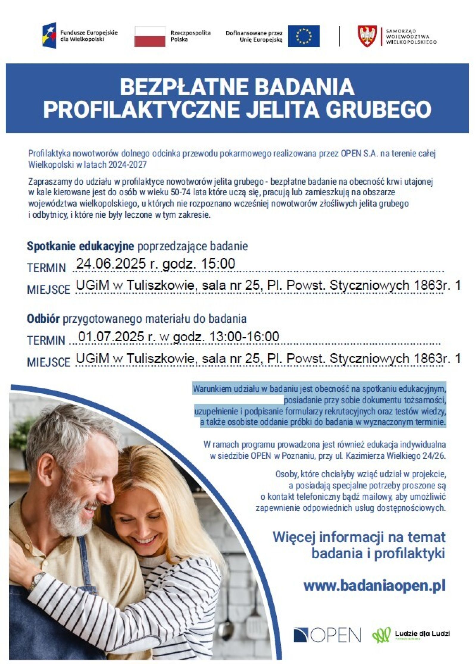Bezpłatny program profilaktyki nowotworów jelita grubego.