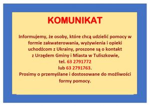 komunikat do mieszkańców