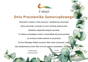 życzenia z okazji Dnia Pracownika Samorządowego 2022 nr 2