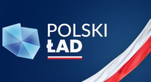 plakat z napisem Polski ŁadPOlski Ład