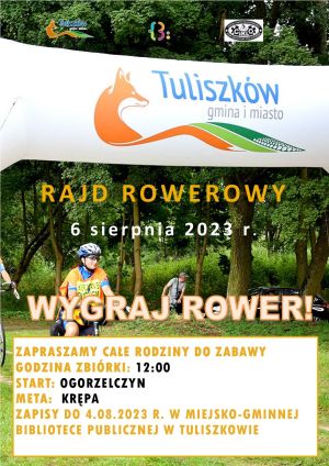 rowerzystaplakat na rajd rowerowy 6 sierpnia