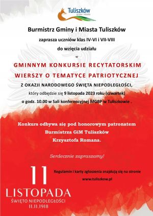 plakat konkurs recytatorski rok 2023