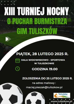 plakat z piłką nożnaplakat jpg na Turniej Nocny 2025