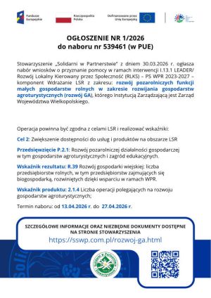 Plakat ogłoszenie Rozwój GA