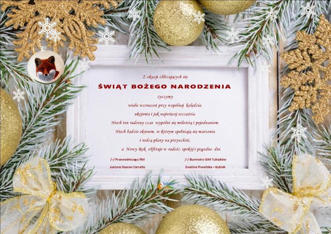 Życzenia z okazji zbliżających się Świąt Bożego Narodzenia.