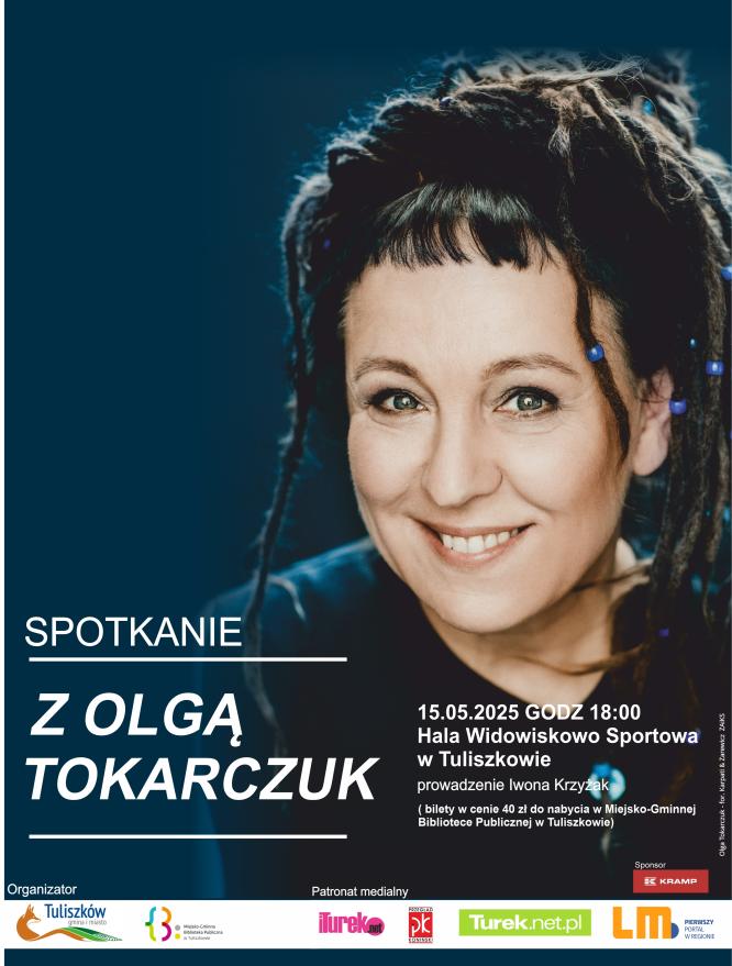 Miejsko-Gminna Biblioteka Publiczna w Tuliszkowie ma zaszczyt zaprosić na niezwykłe wydarzenie jakim będzie spotkanie z wybitną polską pisarką.