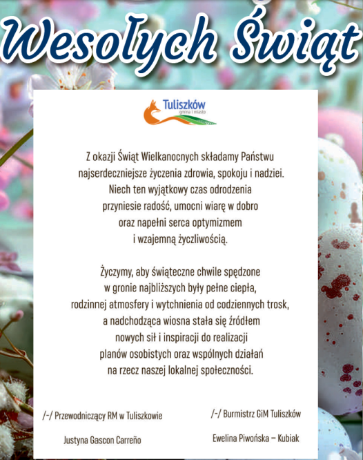 Życzenia z okazji zbliżających się Świąt Wielkanocnych