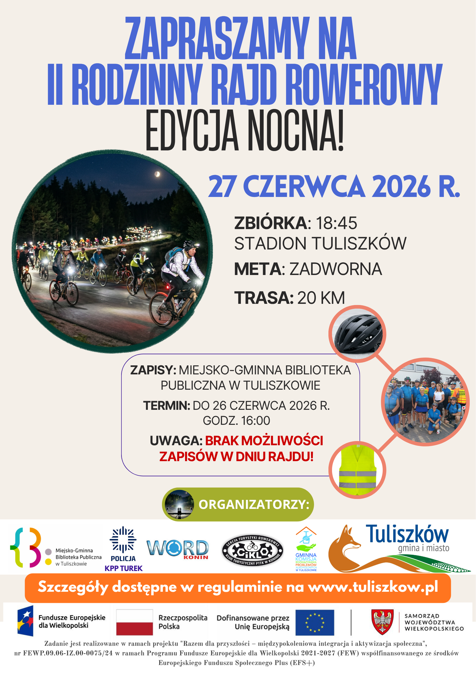Zapraszamy na nocną edycję Rodzinnego Rajdu Rowerowego!