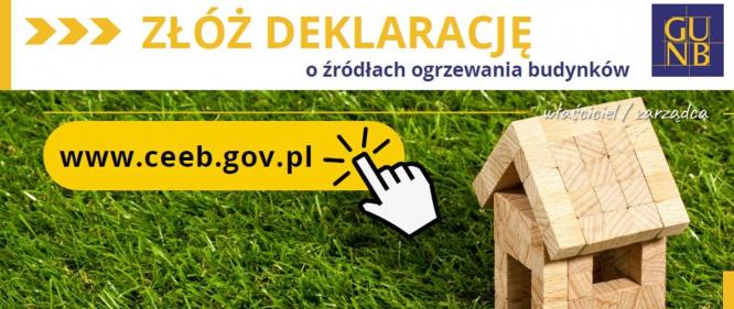 Przypomnienie o obowiązku złożenia deklaracji w Centralnej Ewidencji Emisyjności Budynków.